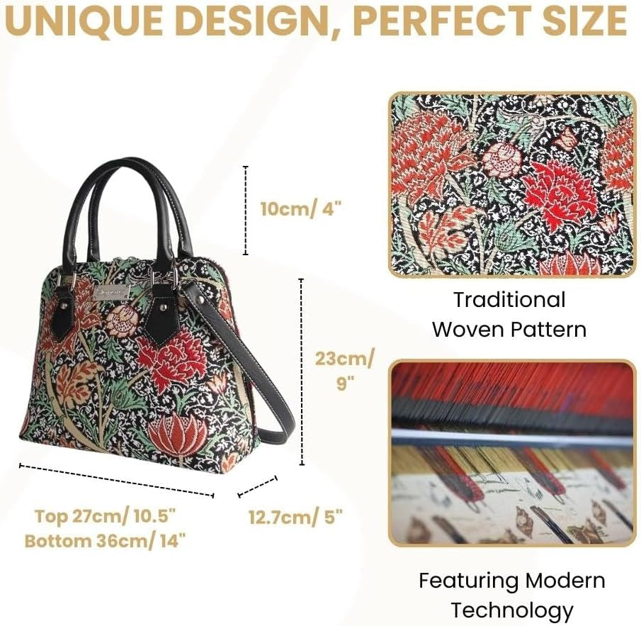 Tapestry Handbags Shoulder Bag and Crossbody Bags for Women with Garden Design