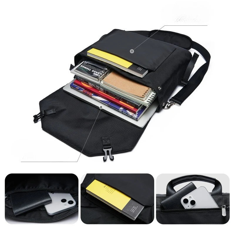 Casual Men'S Crossbody Bag Large Capacity Motorcycle Crossbody Shoulder Bag Men Oxford Waterproof Laptop Handbags Male Satchels